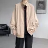 Chaqueta de moda estilo americano, ropa de trabajo casual vintage, abrigo de hombre para primavera y otoño, chaqueta cortavientos para motocicleta color caqui con cuello alto, moderna