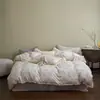 Conjunto de Cuatro Piezas de Gasa Arrugada de Encaje de Nuevo Estilo 2026, Conjunto de Tres Piezas Estilo Sábana de Cama de 1.2 m