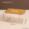 Caja de Pañuelos Transparente de Bambú para Uso Doméstico, Caja de Pañuelos de Escritorio para Sala de Estar, Caja Creativa Simple para Guardar Servilletas