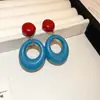 Pendientes Irregulares en Forma de Abanico Plegado Geométrico Azul Aguja de Plata Pendientes de Lujo Ligero de Gama Alta Pendientes de Moda de Nicho Venta al por Mayor