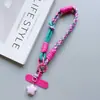 Corda Curta Dopamina Cordão para Celular Corda de Pulso Chaveiro de Cartão Colorido Pingente de Estrela Corda de Celular Desenho Animado Fofo