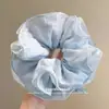 Goma para el pelo plisada multicapa azul Intestino Grueso para mujer Sensación de Alta Gama 2026 Nuevo Flor Grande para Moño Grande Cuerda para el Pelo Goma para el Pelo Accesorio para el Cabello