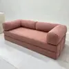 Sofá compressível de tecido retrô para salas pequenas, estilo antigo, dobrável, de dupla utilidade para duas ou três pessoas, cama de sofá preguiçosa modular