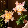 Linterna Luminosa de Conejo Portátil para el Festival de Medio Otoño Material DIY Hecho a Mano para Niños Molinillo de Viento Giratorio Linterna Pequeña de Dibujos Animados Linterna