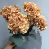 Hortensia Artificial Azul Real de 5 Cabezas, Hortensia Francesa, Calidad de Exportación, Marrón Otoño, Fabricante de Flores Artificiales Decorativas para Bodas