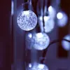 Cadena de Luces de Bola de Burbujas Solares LED Cadena de Luces de Bola de Cristal Impermeable para Patio Exterior Luces Festivas Navideñas para Césped