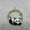 Fofo Desenho Animado Coleção Panda Vermelho Chinês Polygonatum Diu Xun Joias DIY Pulseira de Liga Pingente Chaveiro Acessórios