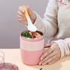Copo de sopa portátil de aço inoxidável 304 estilo ins copo de plástico para café da manhã com aveia de estudante aquecimento em forno de micro-ondas selado sopa mingau