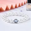 Pulsera de Perlas y Cristal Aguamarina para Mujer, Estilo de Nicho de Moda, Pulsera de Amistad Inspirada en Chanel, Cuentas Versátiles Hechas a Mano