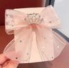 Grampo de cabelo infantil para bebês Headwear Princesa Lace Bow Strass Costas da cabeça Grampo de cabelo Acessórios para cabelo Coroa Clip para meninas