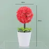 Planta Verde Simulada Personalizada en Maceta Árbol Pequeño de Escritorio Adornos de Bola Decoración de Escritorio de Oficina Plantas Verdes Artificiales Flor Falsa Bonsái