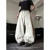 Jeans Cimitarra Americano Retro Lavado Desgastado Blanco Sucio para Hombre y Mujer Suelto Recto Pierna Ancha Casual Pantalones Largos hasta el Piso Trendy