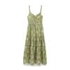 Venta al por mayor de comercio exterior transfronterizo Verano Estilo europeo y americano Moda Versátil Recorte Bordado Midi Cuello en V Vestido de tirantes 3229472