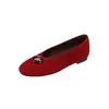 Sapatos baixos de pele de ovelha para mulheres, novo estilo outono, confortáveis e versáteis, bico redondo, cano baixo, sapatos baixos da moda com pedras preciosas, sapatos da vovó da moda para mulheres
