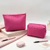 Nova Necessaire com Estampa de Waffle e Laço, Doce e Fresca, Bolsa de Mão de Grande Capacidade, Bolsa de Armazenamento para Viagem e Negócios, Transfronteiriça