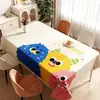 Toalha de Mesa Desenho Animado, Sem Lavagem, Impermeável, À Prova de Óleo, Resistente ao Calor, Estilo Dopamina Creme, Toalha de Mesa Retangular, Protetor de Mesa, Chá