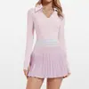 Conjunto de Roupa Esportiva de Golfe com Lapela Novo Estilo Transfronteiriço Slim Fit Fitness Top Respirável para Uso Externo Conjunto de Roupa para Corrida e Tênis
