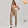 Macacão Beleza Transfronteiriça Sem Costas Pêssego Bumbum Roupa Esportiva Fitness Macacão de Peça Única Flare Macacão de Yoga 53202