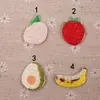 Parches Bordados al por Mayor Transfronterizos Parches Bordados por Computadora Serie de Frutas Plátano Fresa Parches de Decoración para Ropa Parches de Aplicación