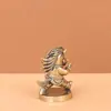 Figura Creativa de Caballo Festivo de Latón de Cobre Puro, Caballo Pequeño Lindo Sosteniendo Lingotes, Decoración para Estudio y Mesa de Té