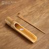 Accesorios de juego de té de lujo ligero madera maciza bambú hecho a mano ceremonia del té de dos piezas partes de ceremonia del té loto de té cuchara de té tetera