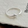 Anillo de pata de gato lindo y dulce de plata S925 para mujer, Anillo abierto simple y girly de nicho japonés y coreano para estudiante
