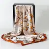Protector solar de primavera y otoño color hermoso satén cuadrado 90*90 flor de peonía bufanda de satén comercio exterior suministro punto al por mayor