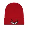 Chapéu de Tricô com Rosto Sorridente Personalizado Logo da Amazon Exportação Chapéu de Lã Cor Sólida Inverno Masculino Quente Proteção para as Orelhas Chapéu para o Frio