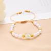 Moda japonesa y coreana nueva pulsera tejida a mano de Luna de Perla artificial pequeña fresca versátil para mujer pulsera con perla implícita