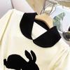 Elegante camiseta básica con cuello de muñeca 2024 Verano nuevo suéter de manga corta abullonada camiseta top de manga corta nicho para mujer