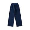 2025 lulu mismo resorte nuevo cintura alta textura cordón pierna ancha suelto color sólido moda deportiva pantalones de pierna ancha
