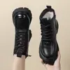 Botines para mujer, nueva colección otoño/invierno 2026, diseño ajustado, estilo británico, cremallera lateral, forro polar para abrigar, botas de algodón con suela gruesa, botas estilo Martin