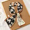 Pañuelo de Seda Estilo Francés Diadema Otoño Delgado Perezoso Vintage Pañuelo de Seda Pequeño Largo para Mujer Cinta Bufanda Decorativa Pañuelo de Cabeza Cinta