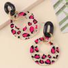 Amazon Hot Selling Vintage Oco Cor Redonda Acrílico Brincos Distintivo Leopardo Brincos Orelha Jóias Mulheres