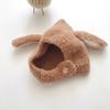 Gorro de felpa con orejas de conejo estilo coreano para otoño e invierno, cálido y protector para las orejas, moderno gorro para bebé para niños y niñas.