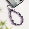 Novo Cordão de Pulso para Celular Estilo Chinoiserie Corda de Pulso Cristal Colorido Natural de Alta Qualidade Cascalho Pingente de Corrente Anti-Perda para Celular em