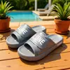Pantuflas de Neumático con Suela Gruesa Eva con Letras para Interiores y Exteriores, Sandalias de Playa con Suela Gruesa, Zapatos de Pareja para Mujer