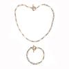 Joyería de moda, resistente al agua, al desgaste, sin decoloración, cadena de acero inoxidable de metal hecha a mano, 3:1 conjunto clásico de collar y pulsera