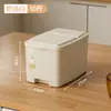Recipiente de Arroz de Grau Alimentício para Uso Doméstico, Grande Capacidade, à Prova de Insetos, à Prova de Umidade, Caixa Selada para Armazenamento de Farinha na Cozinha, Móvel com Rodas