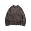 Ropa Vintage Yidao Otoño 2026 Nuevo Estilo Americano Camiseta de Manga Larga a Rayas Bloque de Color para Hombre, Camisa Base Versátil Casual
