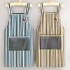 Delantal Impermeable Laminado de Algodón y Lino Cocina Hogar Nuevo Anti-Manchas Delantal de Cintura para Cocinar Impresión de Logo Catering Hombres Mujeres Especial