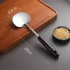 Espátula de Acero Inoxidable para Champiñones para Uso Diario, Mango de Madera Extendido Antideslizante Engrosado Resistente a Altas Temperaturas Juego de Utensilios de Cocina para el Hogar