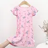 Camisola de Menina Verão Fresco Fina Estilo Princesa Vestido Pijama Bebê Seda de Gelo Roupas de Casa Infantis Saia