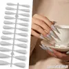 Puntas de Uñas Europeas y Americanas de Moda de Gama Alta Mate de Punta Larga, Colección de Color Sólido, Piezas para Uñas, 24 Piezas