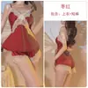 Pijama Sexy para Mujer de Seda de Hielo Verano Tirantes Cortos Conjunto de Tres Piezas 2023 Nuevo Ropa de Casa para Mujer traje con Almohadilla en el Pecho