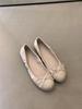 Sapatilhas Francesas de Seda e Cetim Estilo Ins Coreano para Mulheres 2024 Novas Sapatilhas Ballet com Laço Bico Fino Sapatos de Vovó