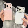 Capa de Celular de Couro com Padrão de Losango e Janela Grande Luxuosa Adequada para Apple 17Promax Tendência 16Pro Personalizada 15/14