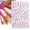 Nuevas pegatinas de uñas transfronterizas ins Europa y Estados Unidos amor caliente estrella mans grafiti llama 3D adhesivo pegatinas de uñas uña