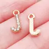 Colgantes de Letra P del Alfabeto Inglés en Oro de 26 Quilates con Diamantes, Dijes Mayúsculos en Inglés, Collares Pendientes DIY, Accesorios de Joyería Transfronterizos