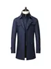 Abrigo de Lana de Negocios para Hombre Tallas Grandes Otoño e Invierno Moda Doble Cuello Estándar Cruzado Abrigo de Lana Abrigo de Hombre Cremallera Vertical